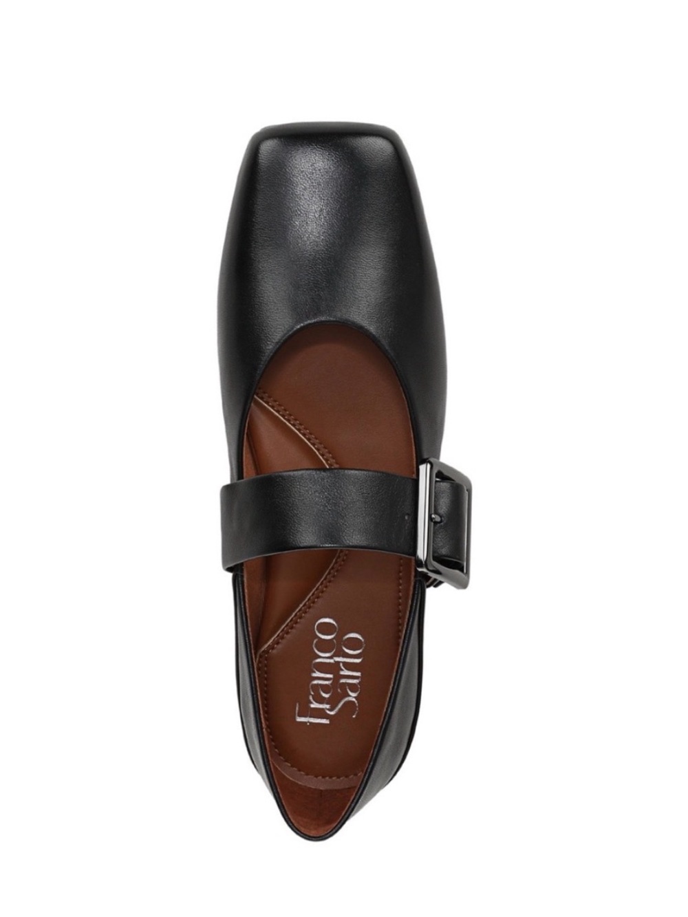 NIB! Franco Sarto Women's Oakes Square Black Toe Ballerina Flats- Size 9 M
